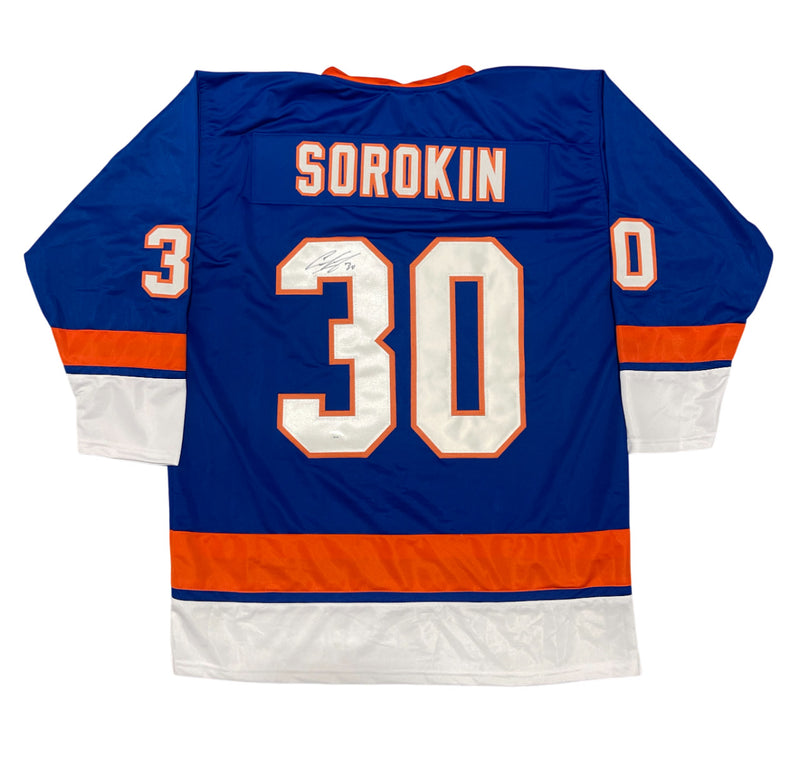 Ilya Sorokin Autographed New York Islanders Custom Hockey Jersey (JSA)