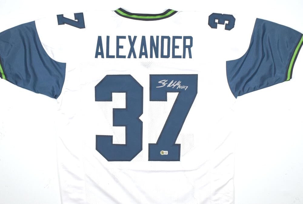 Shaun Alexander Autographed Seattle Seahawks Custom White Jersey