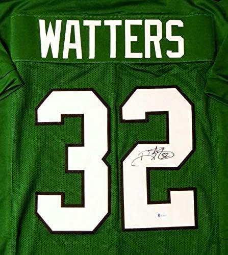Ricky Watters Signed Green Custom Football Jersey