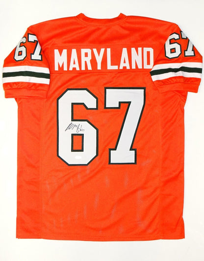 Russell Maryland Signed Orange Custom College Style Jersey