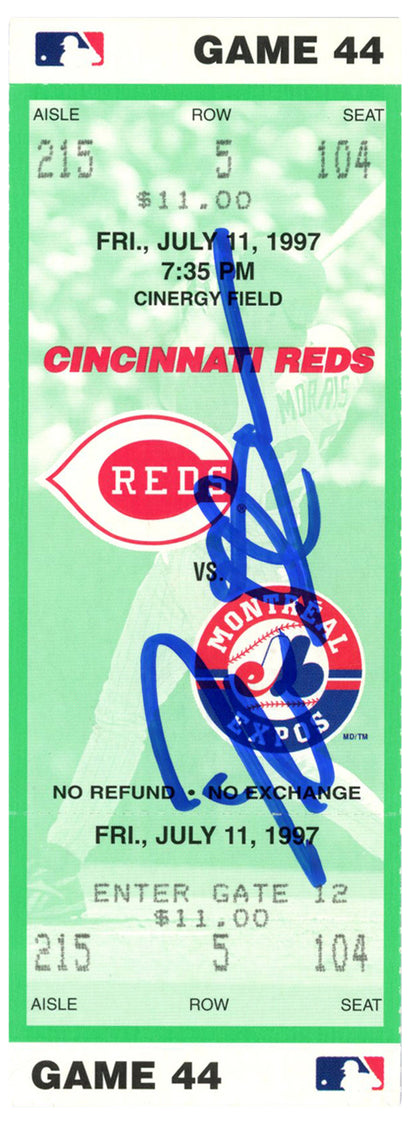 Deion Sanders Signed Cincinnati Reds Ticket Stub 7/11/1997 BAS