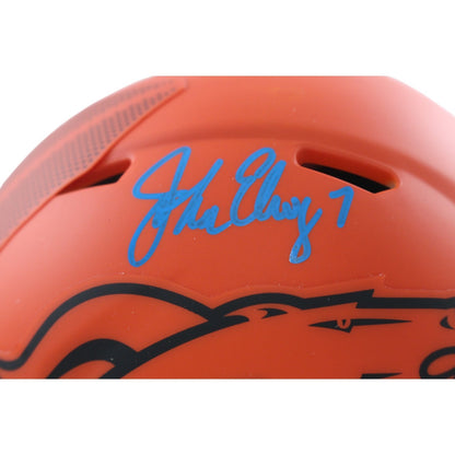 John Elway Signed Denver Broncos Rave Alternate Mini Helmet