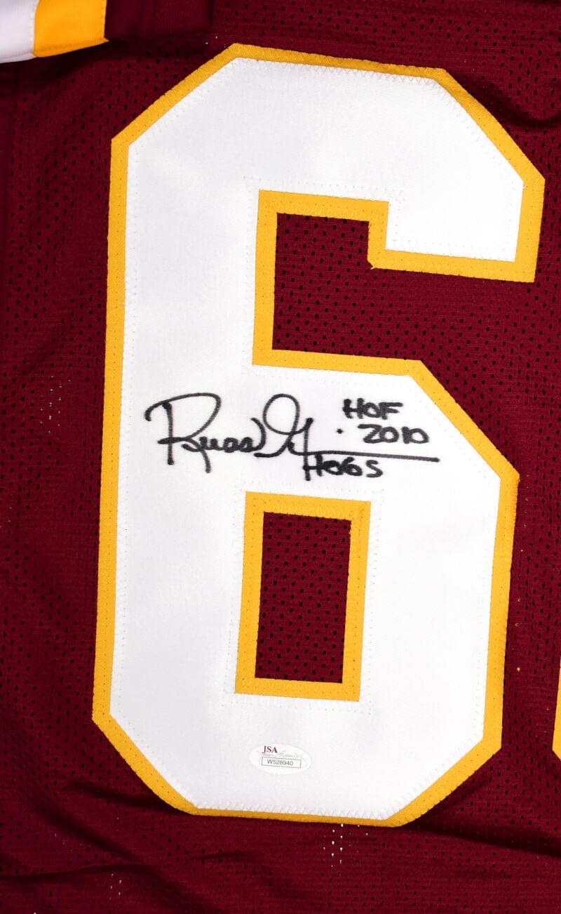 Russ Grimm Signed Washington Maroon Custom Jersey Inscribed HOF HOGS JSA