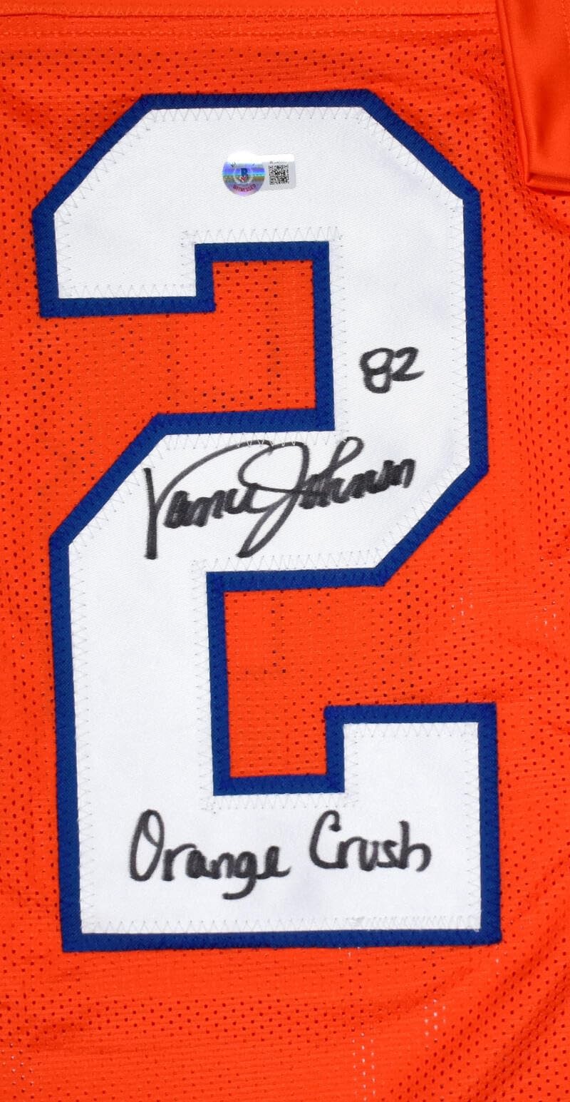 Vance Johnson Autographed Denver Broncos Orange Jersey "Orange Crush"