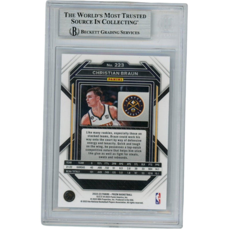 Christian Braun Autographed 2022 Prizm #223 Slabbed Trading Card