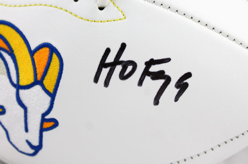 Eric Dickerson Signed Los Angeles Rams Logo Football Inscribed HOF 99