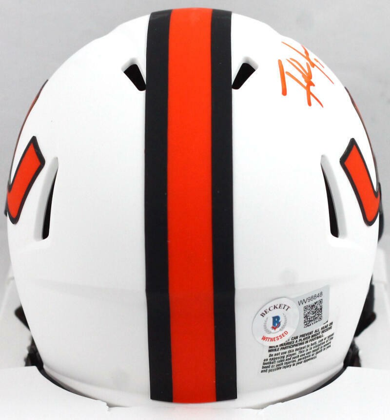 Frank Gore Signed Miami Hurricanes Lunar Speed Mini Helmet