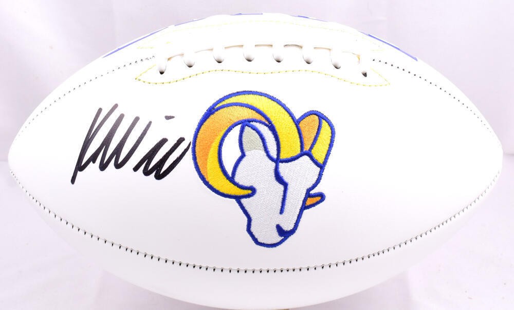 Kyren Williams Autographed Los Angeles Rams Logo Football