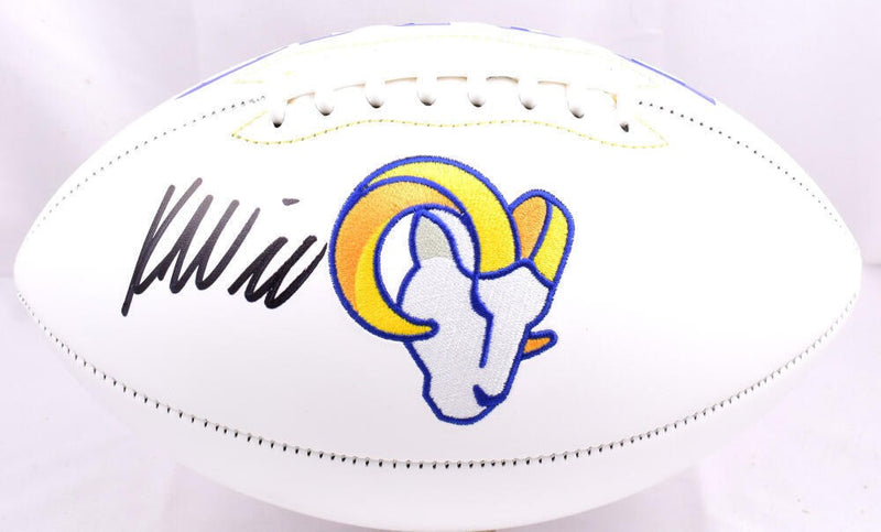Kyren Williams Autographed Los Angeles Rams Logo Football