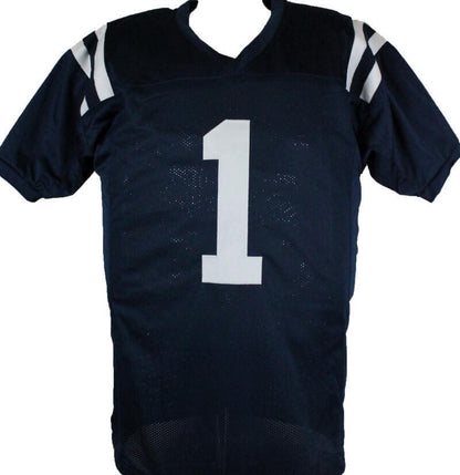 A.J. Brown Autographed Blue College Style Jersey