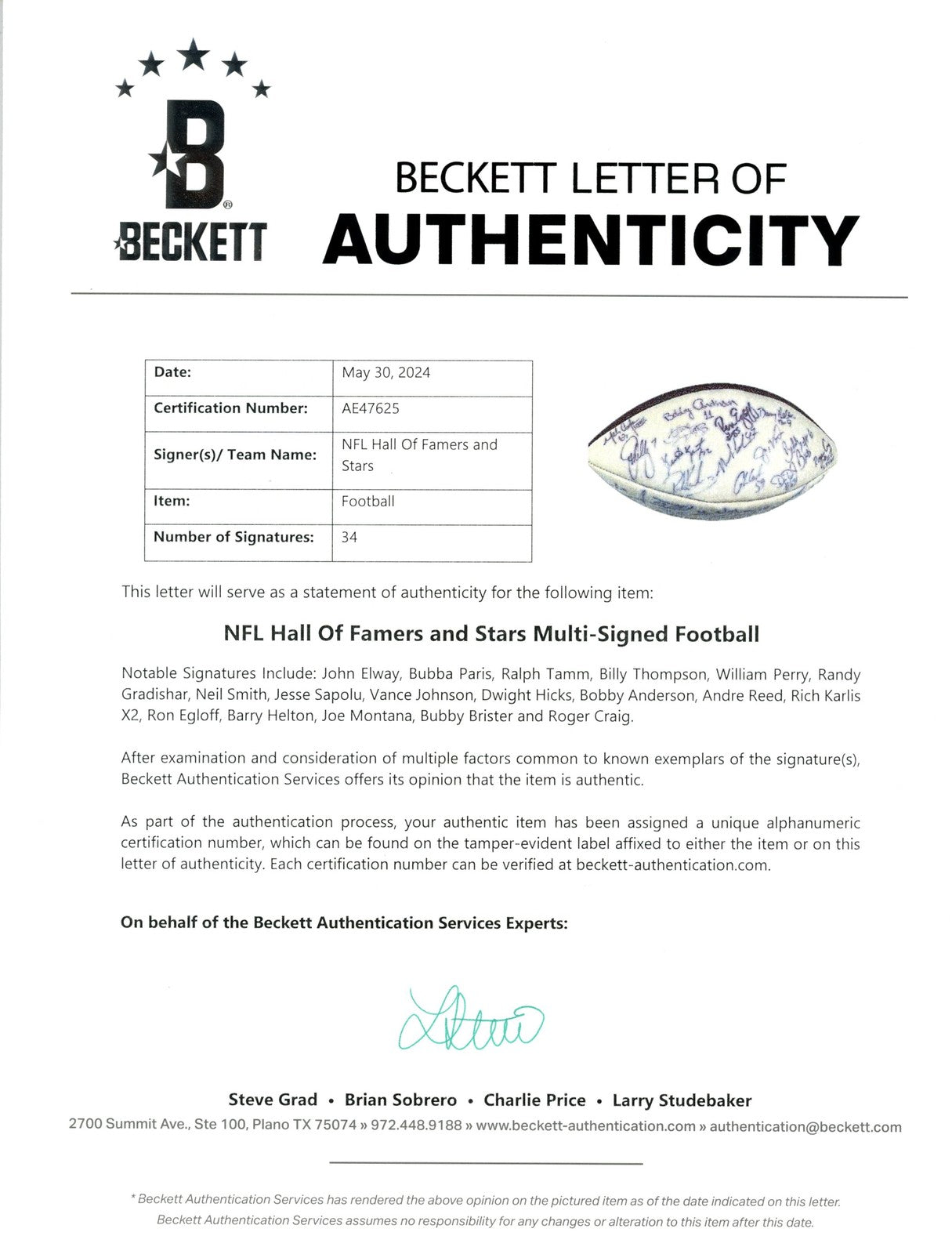 Joe Montana & John Elway Multi-Signed Wilson Logo Football (34 Sigs)