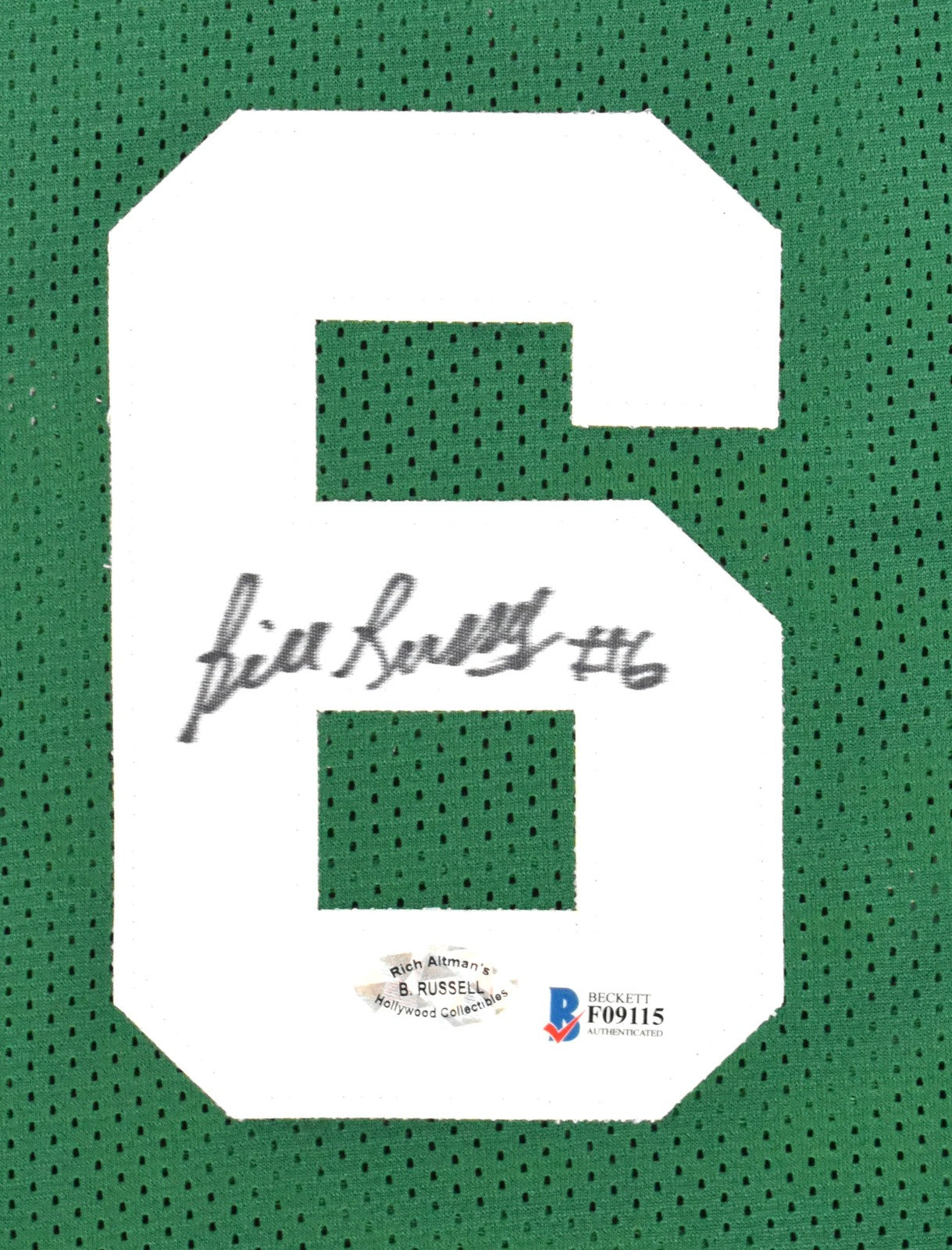 Bill Russell Signed Boston Celtics Custom Green Jersey