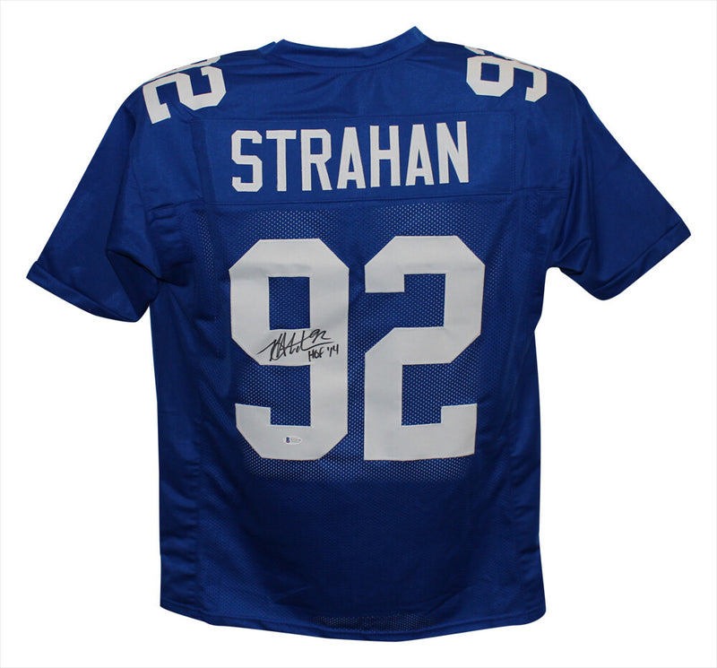 Michael Strahan Signed New York Giants Custom Jersey HOF Inscription BAS