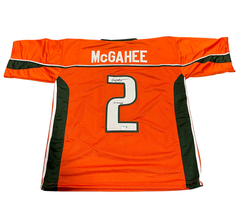 Willis McGahee Signed Miami Custom Jersey - 01 Champs BAS