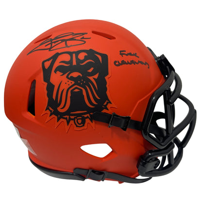 Johnny Manziel Signed Cleveland Browns Rave Mini Helmet (F**K Cleveland)