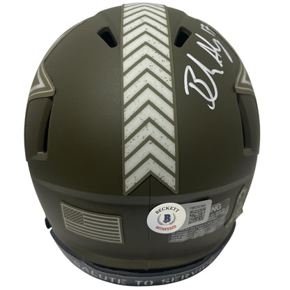 Brandon Aubrey Signed Salute to Service 2023 Mini Helmet (Americas Kicker)
