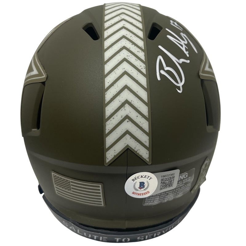 Brandon Aubrey Signed Salute to Service 2023 Mini Helmet (Americas Kicker)