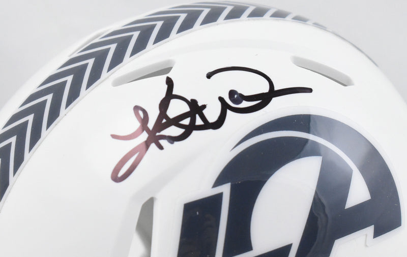 Kurt Warner Signed Los Angeles Rams 2024 Salute to Service Mini Helmet