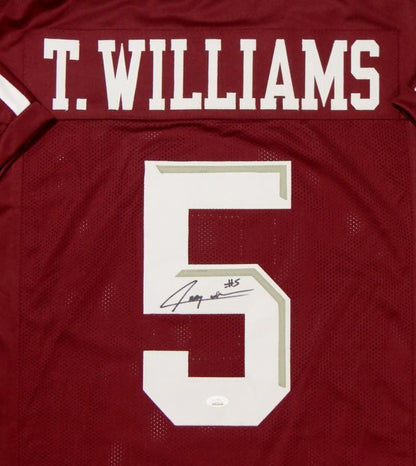 Trayveon Williams Autographed Maroon College Style Custom Jersey