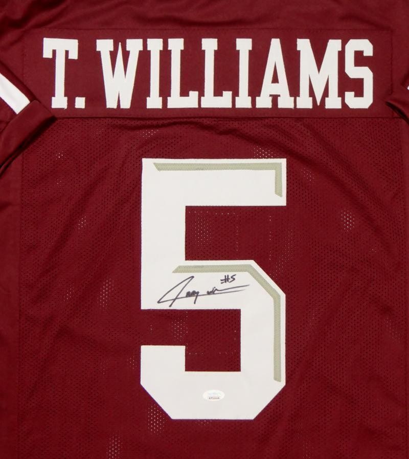 Trayveon Williams Autographed Maroon College Style Custom Jersey