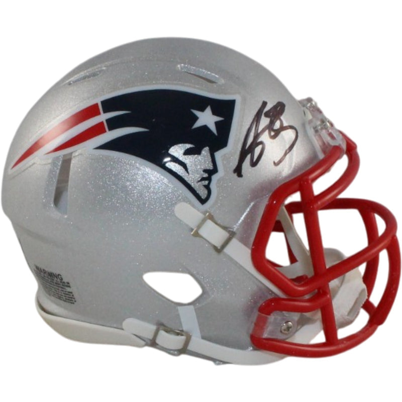AJ Brown Autographed New England Patriots Mini Helmet