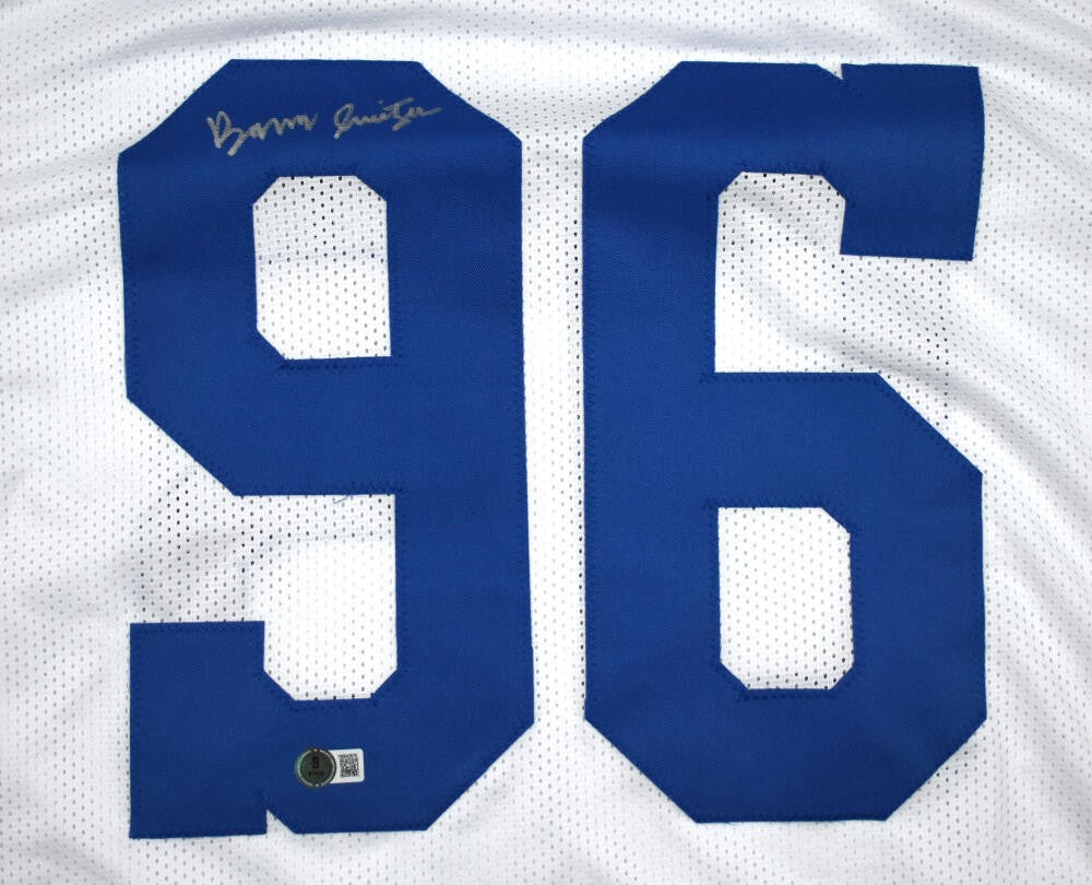 Barry Switzer Signed White Custom Jersey - Hall of Fame Stats