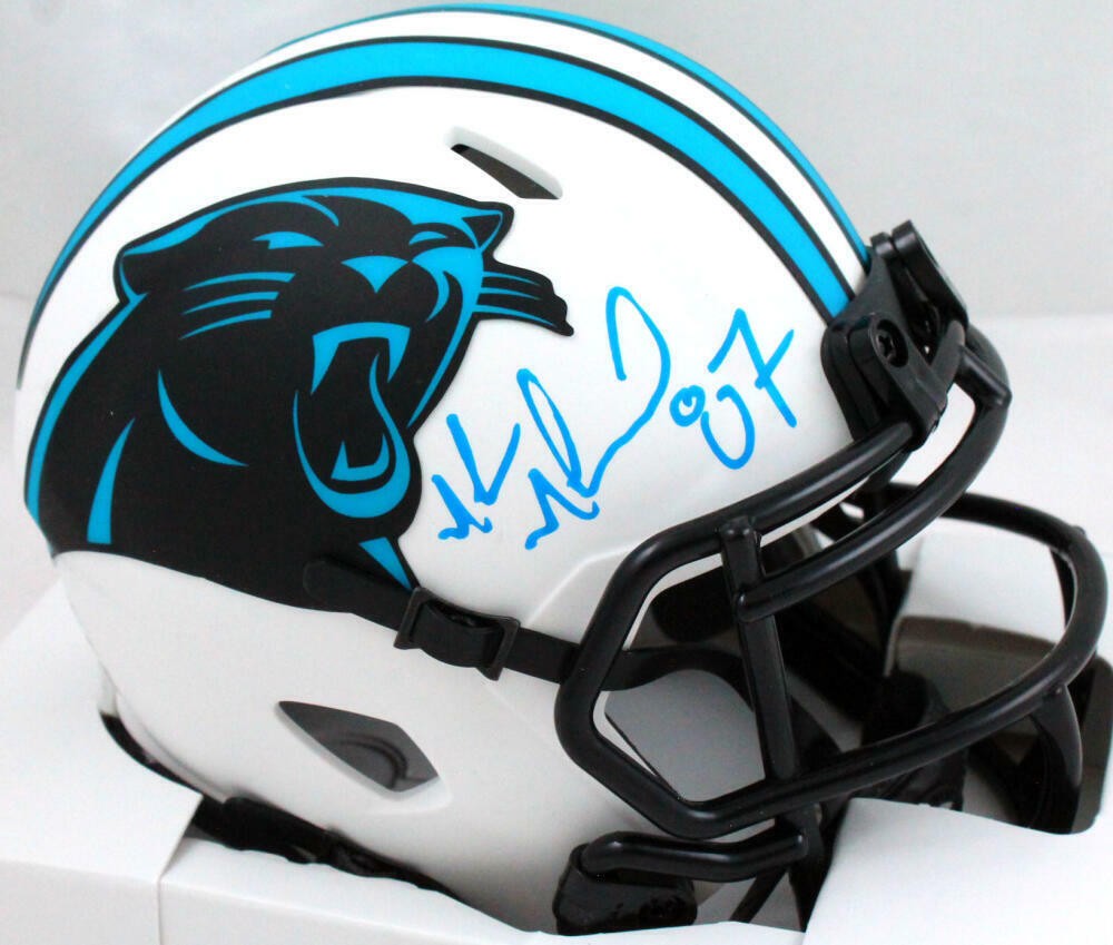Muhsin Muhammad Signed Carolina Panthers Lunar Speed Mini Helmet