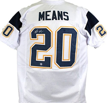 Natrone Means Signed San Diego Chargers Custom White Jersey