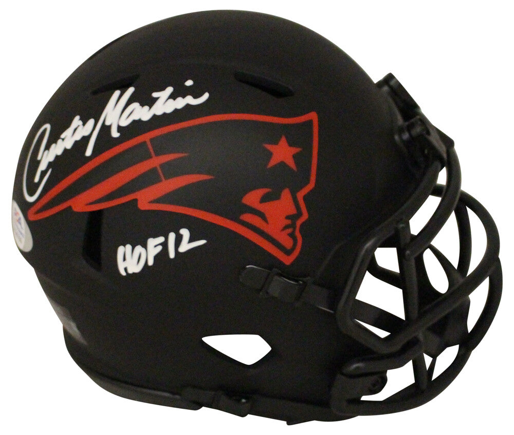 Curtis Martin Signed New England Patriots Eclipse Mini Helmet HOF