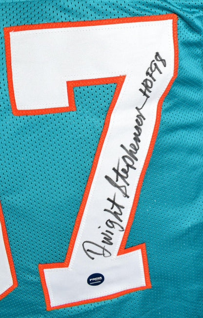Dwight Stephenson Autographed Miami Dolphins Teal Custom Jersey