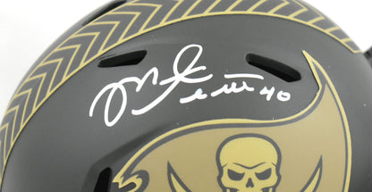 Mike Alstott Signed Tampa Bay Buccaneers 2025 Salute to Service Mini Helmet