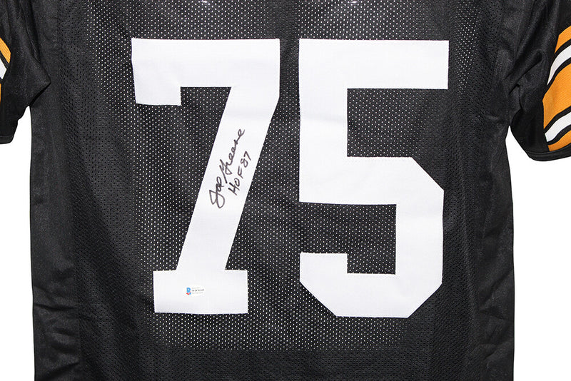 Joe Greene Signed Pittsburgh Steelers Custom Black Jersey (HOF Inscription)