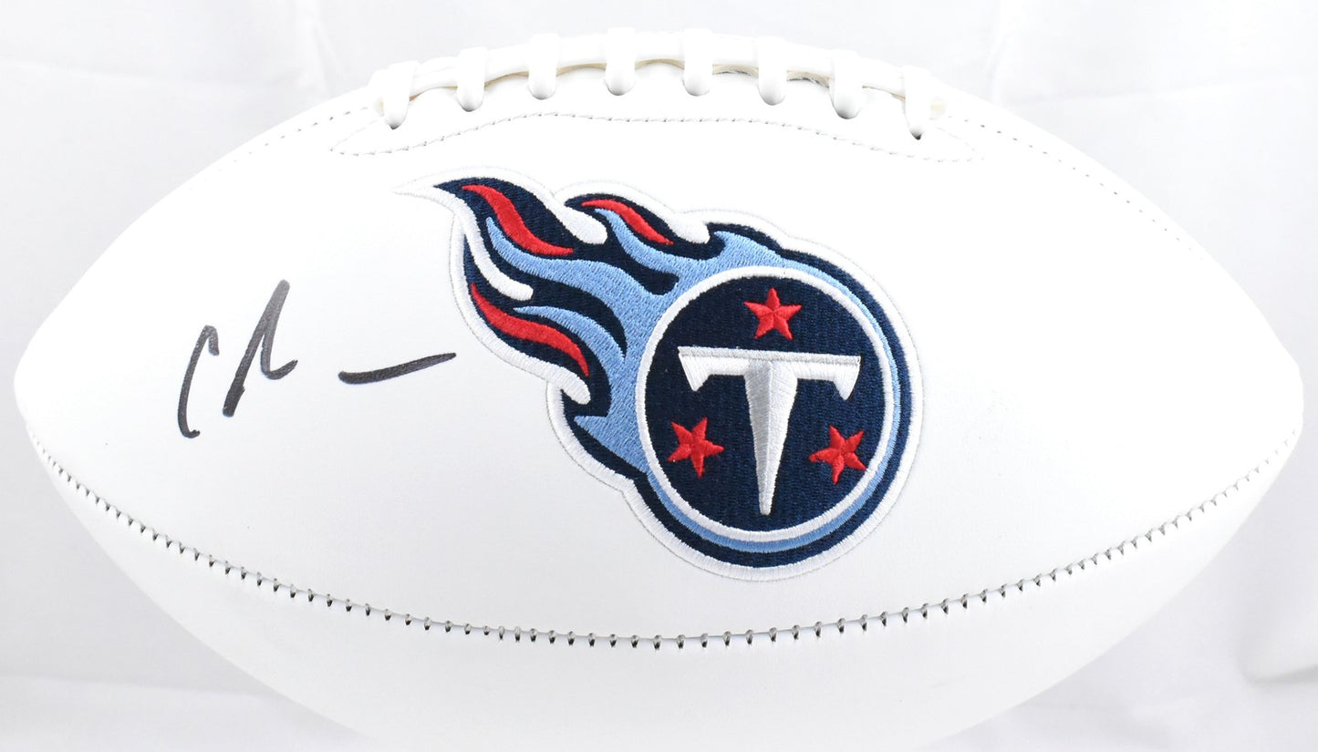 Chris Johnson Autographed Tennessee Titans Logo Football
