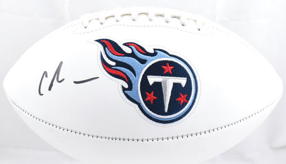 Chris Johnson Autographed Tennessee Titans Logo Football