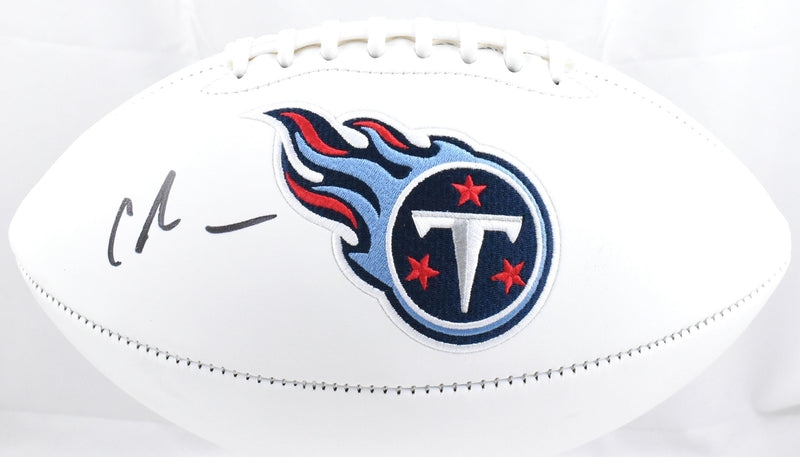 Chris Johnson Autographed Tennessee Titans Logo Football