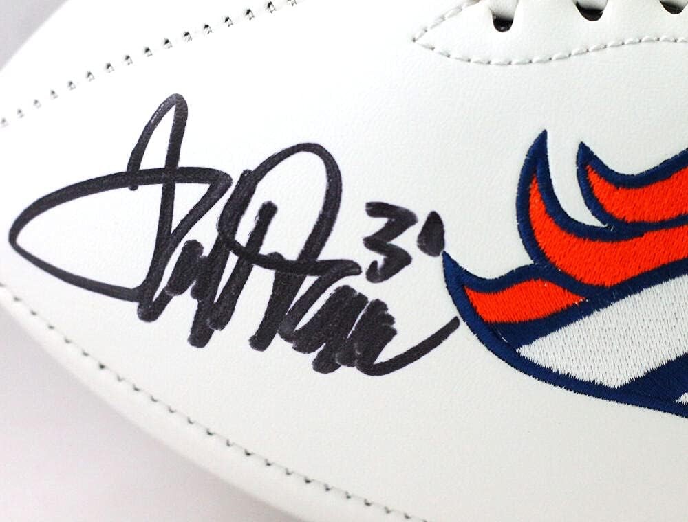 Terrell Davis Signed Denver Broncos Black Logo Football with SB MVP Inscription