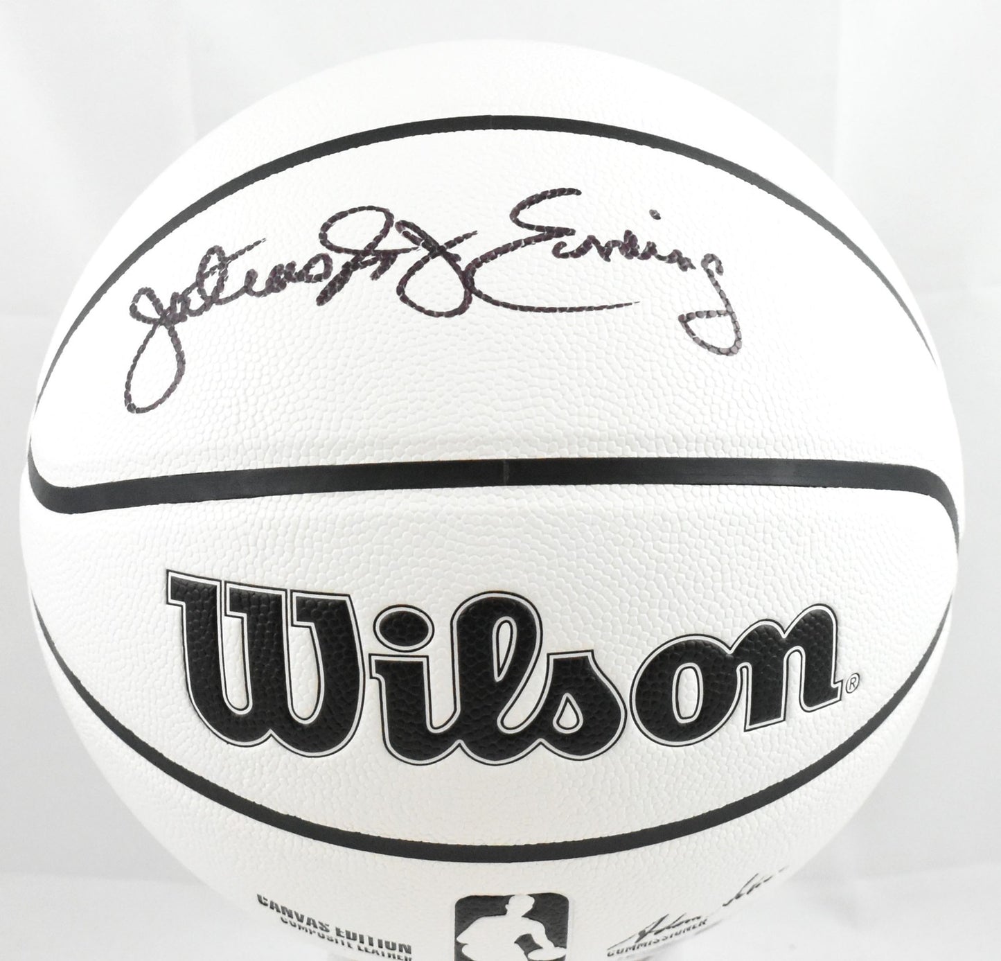Julius Erving Autographed NBA Wilson Canvas Edition Basketball