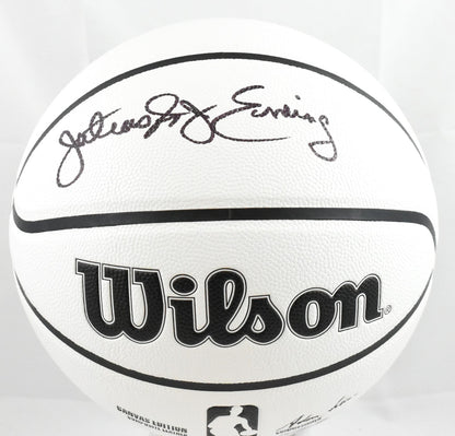 Julius Erving Autographed NBA Wilson Canvas Edition Basketball
