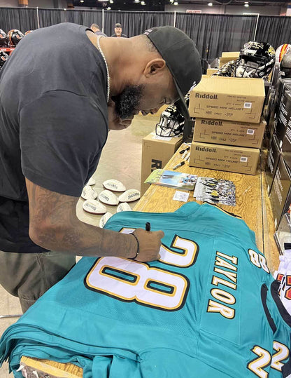 Fred Taylor Signed Jacksonville Jaguars Jersey Inscribed Pride of the Jaguars