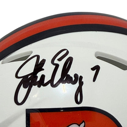 John Elway Denver Broncos Signed Throwback Alternate White Mini Helmet JSA COA