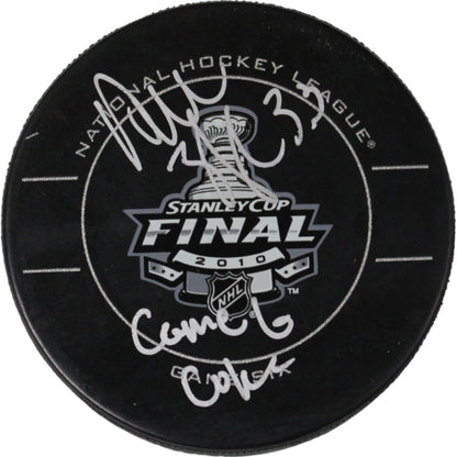 Dustin Byfuglien Autographed Chicago Blackhawks Hockey Puck (Game 6 Goal Insc)