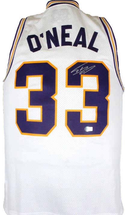Shaquille O'Neal Signed LSU Tigers White Retro Jersey