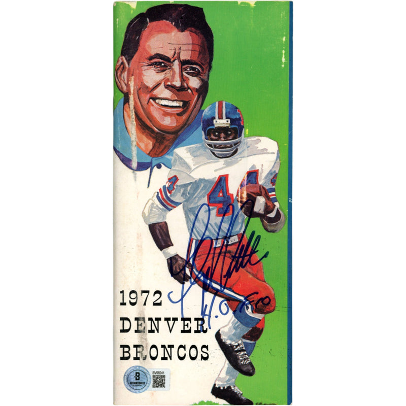 Floyd Little Denver Broncos Autographed 1972 Media Guide (HOF Inscription)