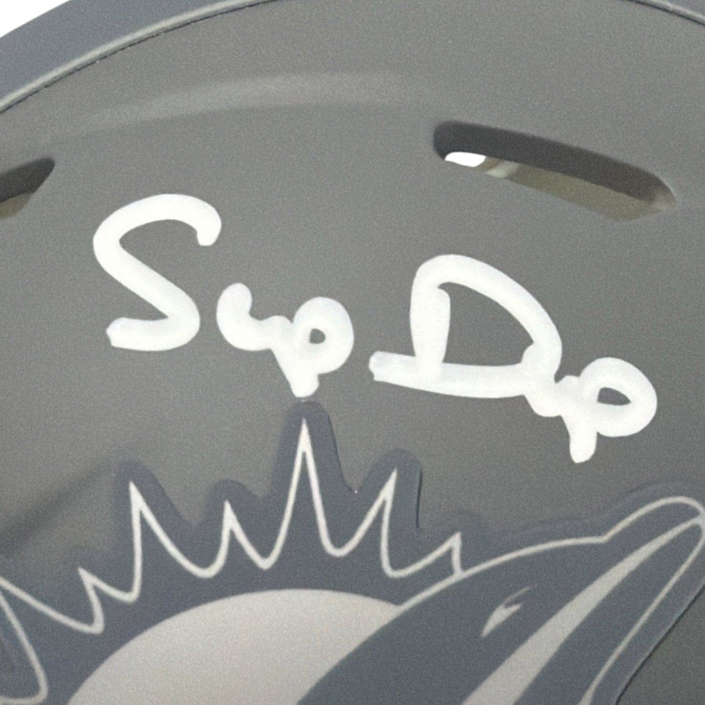 Mark Duper Signed Miami Dolphins Slate Mini Helmet