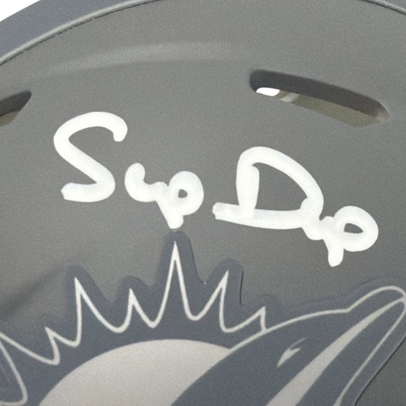 Mark Duper Signed Miami Dolphins Slate Mini Helmet