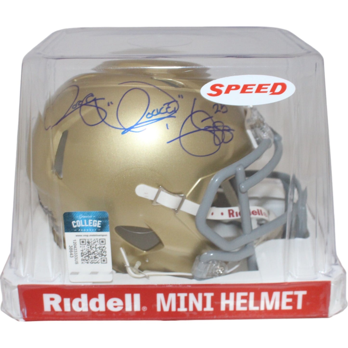 Rocket Ismail Autographed Notre Dame Fighting Irish Speed Mini Helmet