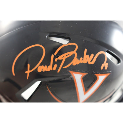 Ronde Barber Signed Virginia Cavaliers Black Mini Helmet (Beckett Witnessed)