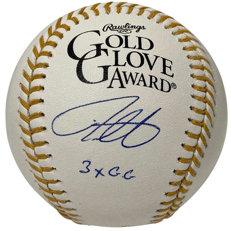 Derrek Lee Autographed Gold Glove Baseball with 3x GG Inscription JSA Witness