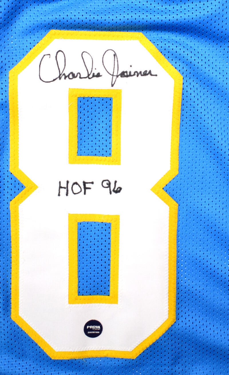 Charlie Joiner Autographed Light Blue Custom Jersey (HOF Inscription)