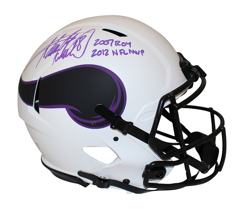 Adrian Peterson Signed Minnesota Vikings Authentic Lunar Helmet ROY MVP BAS